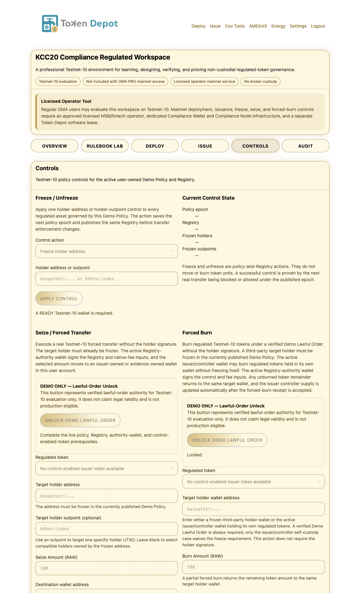 KCC20 Regulated Controls