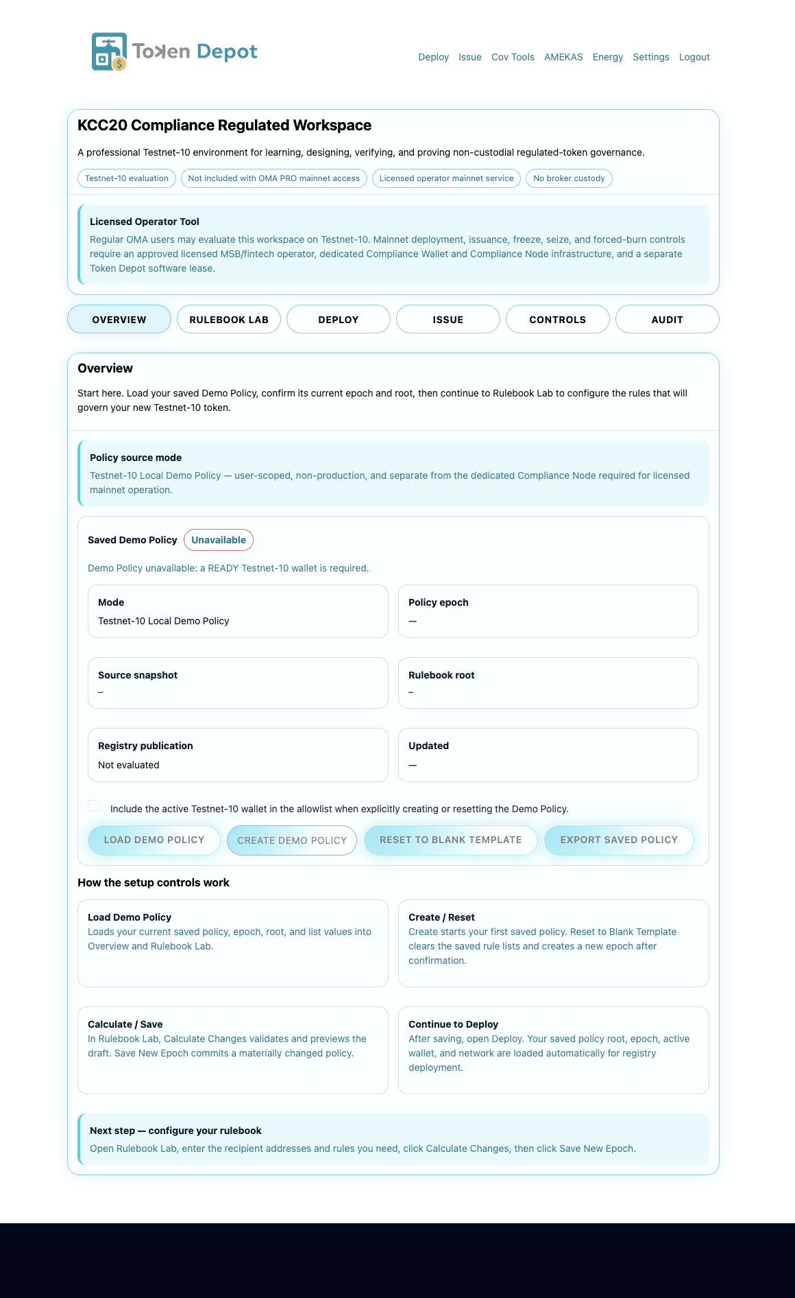 KCC20 Regulated Overview in the supplied ice blue skin